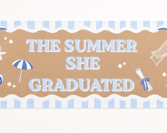 Graduation Banner Coastal Beach summer theme digital file