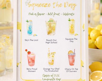 Graduation Lemonade Bar Sign | Class of 2026 Drink Station (Digital Download)