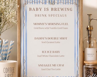 Baby Is Brewing Coffee Bar Sign digital download