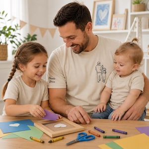 Camiseta com retrato bordado do pai, Camiseta com foto do pai, Camiseta para o Dia dos Pais, Camisetas personalizadas com fotos para o Dia dos Pais, Presentes personalizados para novos papais imagem 6
