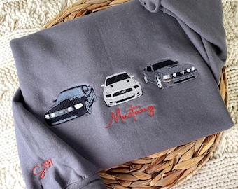Moletom com capuz bordado personalizado para homens: pulôver com retrato de carro, moletom com foto de caminhão, presente para namorado ou marido