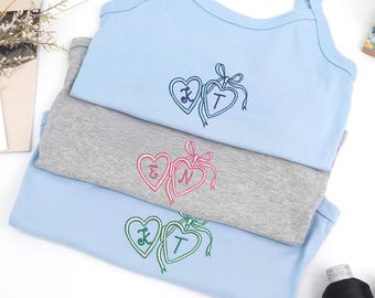 Custom Embroidered Bride Tank Top: Custom Mrs Crop Top Tee, Honeymoon Outfits, Bridesmaid Gift