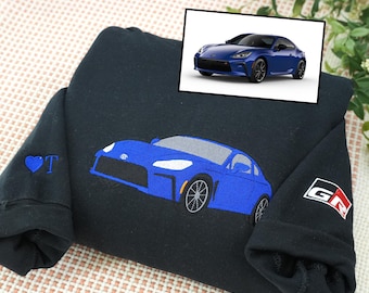 Custom Car Hoodie for Men - Personalized Embroidered Portrait From Photo Hoodie - Truck Embroidery Hoodie - Car Lover Gift for Husband