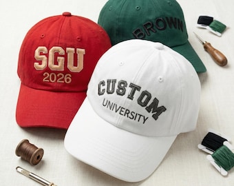 Texto personalizado en gorra - Gorra bordada para hombre o mujer - Gorra de béisbol personalizada con letras universitarias - Regalo de cumpleaños personalizado