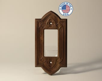 Gothic Black Walnut 1-Gang Rocker/Decora Cover Plate - Handcrafted in the USA