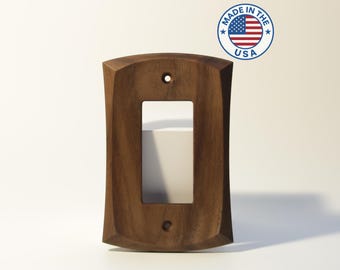 Contour Cove 1-Gang Rocker/Decora Cover Plate – Solid Black Walnut – Handcrafted in the USA