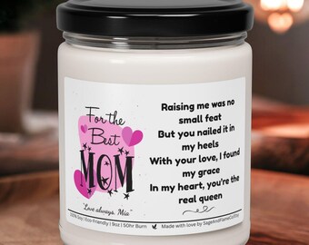 Funny Mother's Day Candle Gift: Mom Birthday or Appreciation Present, Personalized Soy Wax Candle, 9oz
