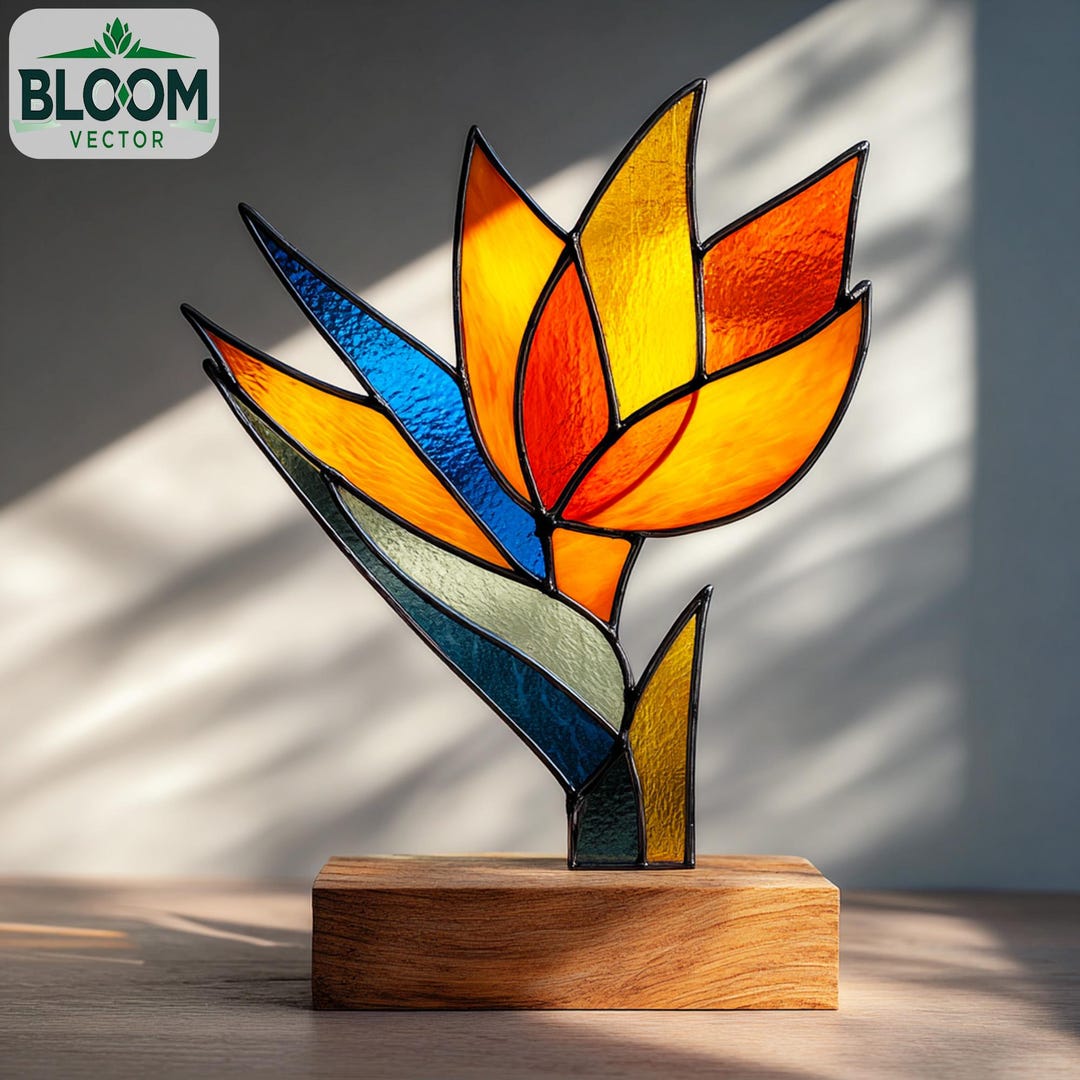 Bird of Paradise Stained Glass Pattern PDF | Bird of Paradise Flower ...