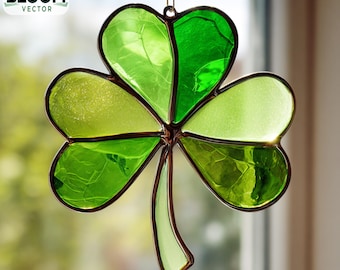 Modello PDF per vetrate con trifoglio / Modello per acchiappasole con trifoglio / Design fai da te per vetrate / Download immediato