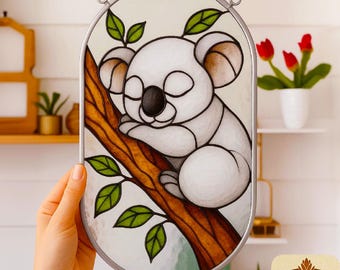 Koala Stained Glass Pattern: DIY Home Decor (PDF Pattern)