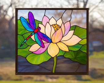 Lotus Flower Stained Glass Pattern: DIY Home Decor (PDF Pattern)