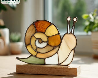 Patrón de caracol para vitral (PDF) / Plantilla de atrapasol de caracol / Diseño de vitral DIY / Descarga instantánea