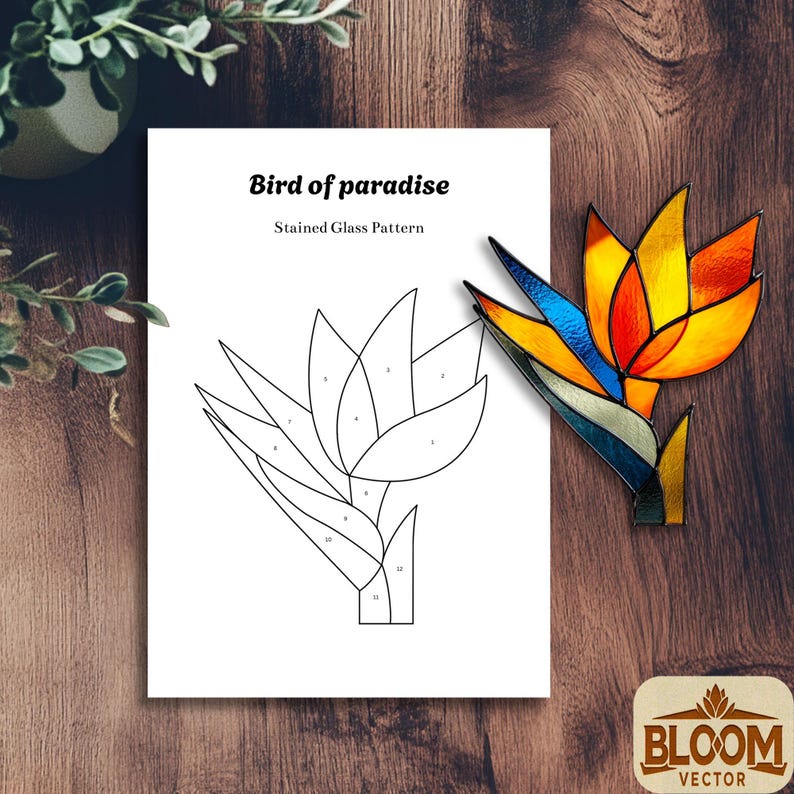 Bird of Paradise Stained Glass Pattern PDF | Bird of Paradise Flower ...