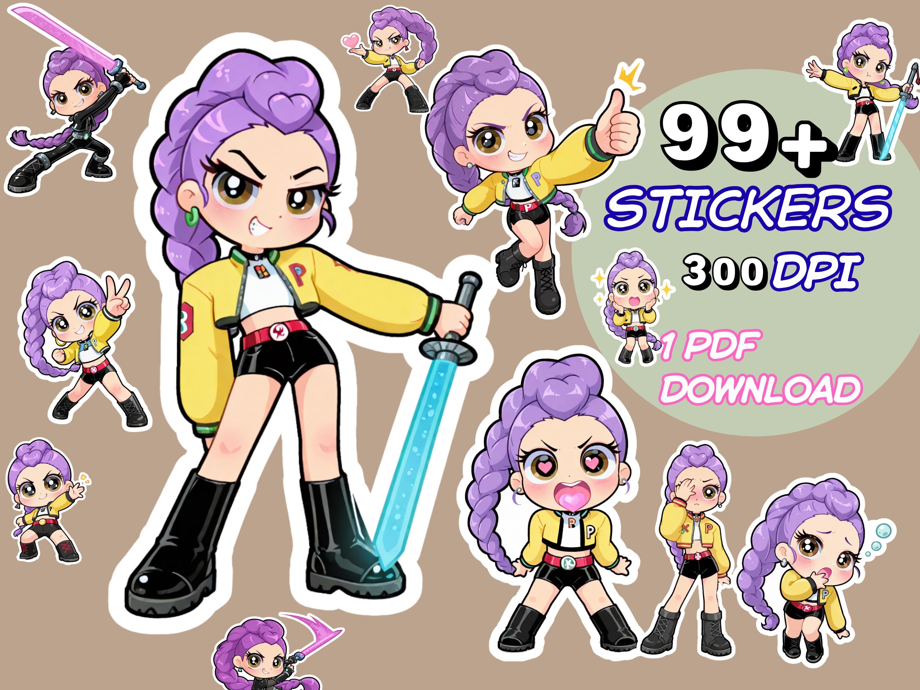 Rumi KPOP Demon Hunters Stickers - 99 Sticker Sheet (PDF Downloadable ...