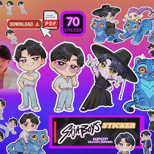 70 Sajaboys Kpop Demon Hunters Stickers (PDF Download) - Chibi Stickers