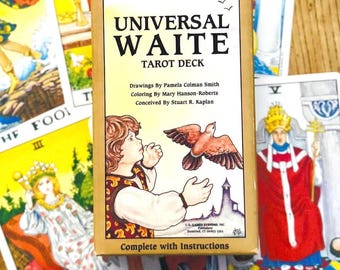 Baraja de Tarot Universal Waite Vintage: 78 cartas, edición belga (usada)