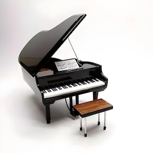Handmade Miniature Grand Piano - Black Music Decor