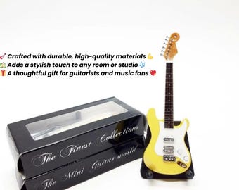 Mini Electric Guitar 1:12 Scale Cream Finish for Handmade Music Display Decor
