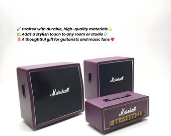 Miniature Purple Amplifier – 3 Stack Model – Handmade Music Display – 1:6 Scale