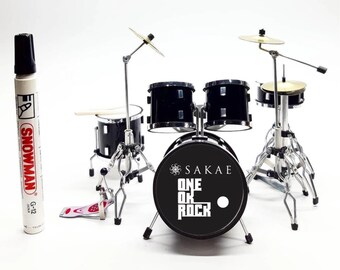 Batterie miniature - One OK Rock Black Edition - Présentoir à musique à collectionner