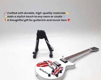 Mini chitarra fatta a mano con forma di roccia vintage per diorama e esposizione su scaffale