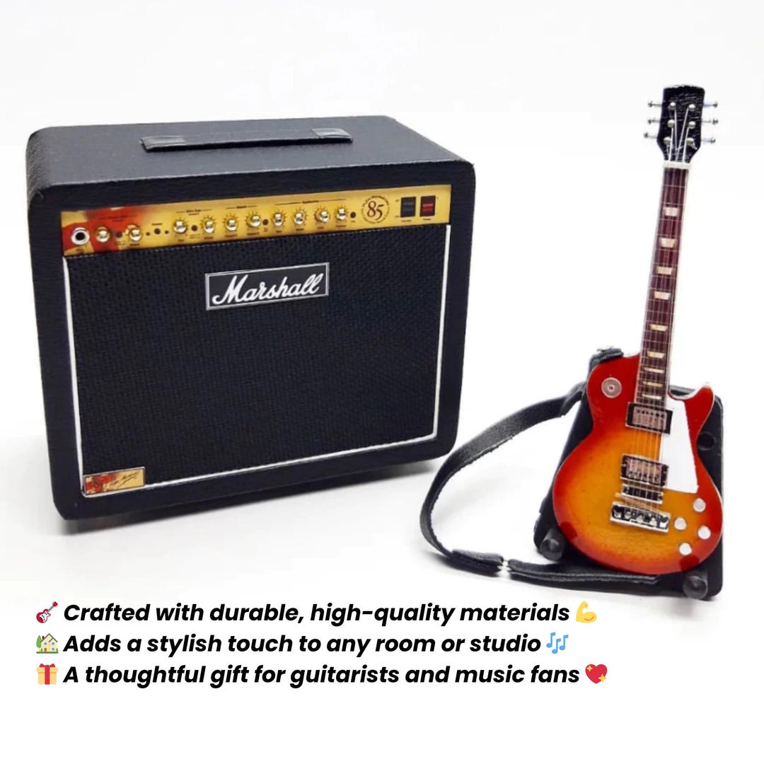 Mini Fiesta Instruments Mini Music Instrument Set With Cherry Finish Guitar and Amplifier ...