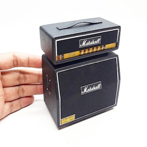 Miniature Amplifier Marshall JCM800 2-Stack 1:12 - Mini Guitar Amp Replica - Music Accessory Desk & Shelf Display