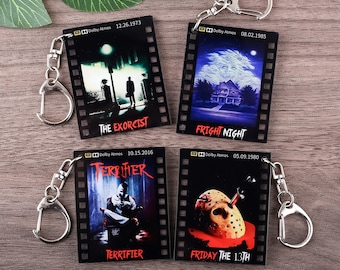 Personalized Movie Keychains, Custom Horror Film Key chain, Novelty 80s Film Gift Keyring, Horror Movie Lover Gifts,Birthday Gift,Adult Gift