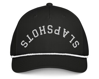Slapshots Hockey Rope Cap: Embroidery Retro Snapback