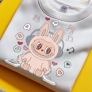 Unique Labubu Png For Tshirt Labu bu Svg design trending print La bu bu Png Clipart Labubu Headphone Music Labubu Stickers For Music Lover