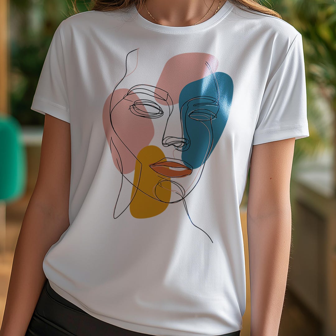 Minimalist Abstract Portrait One Line Woman Sketch, One Line Female Art ...