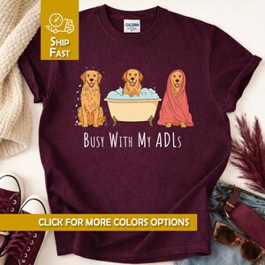 Lustiges Ergotherapie Shirt besetzt mit meinen ADLs OT Hund Tshirt Therapeut Geschenk für Lehrer Wertschätzung Spezialpädagogik Humor Haustier Sticker