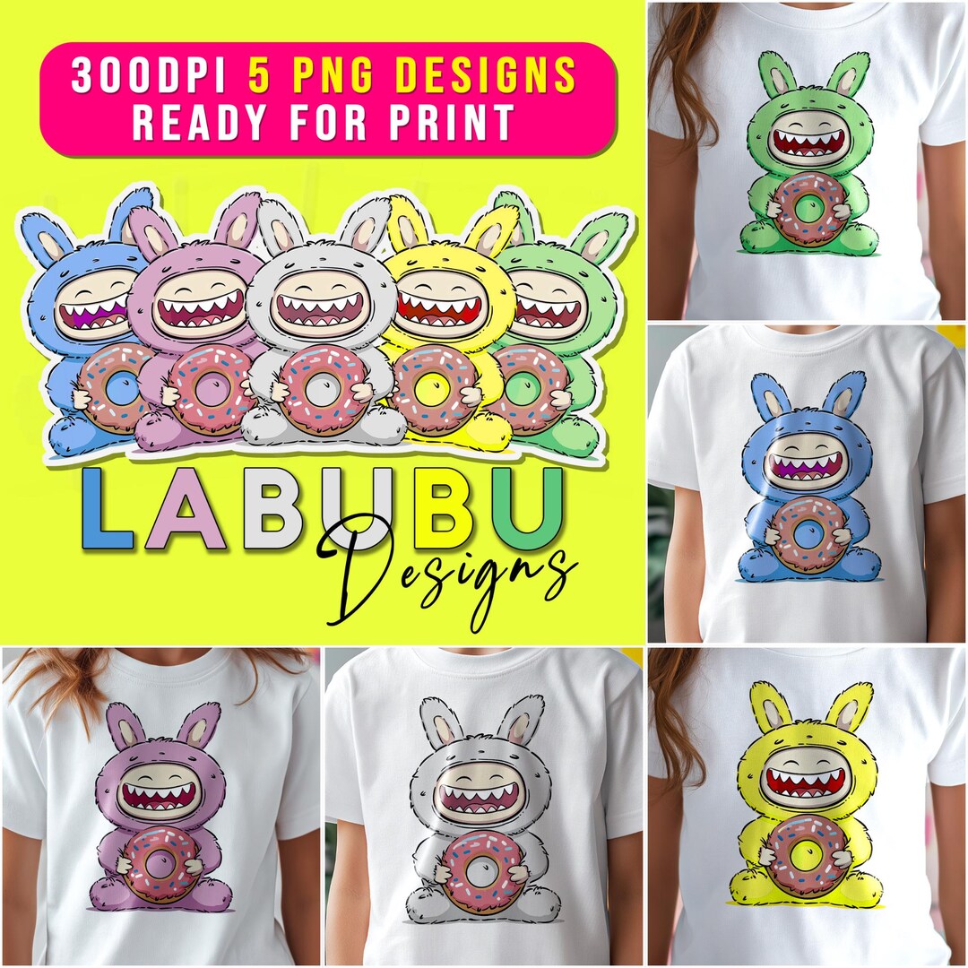 Labu Labu Sticker 5 Unique Labubu Png Bundle Design for Kids Tshirt Labu Bu Png Sticker ...