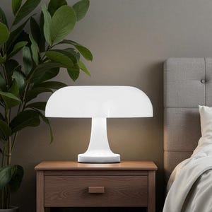 Minimalist Pilz Tischlampe: Moderne Nachttischleuchte, USB aufladbar