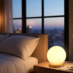 Milchglas Globe Tischlampe: Mid-Century Modern Nachttischlampe