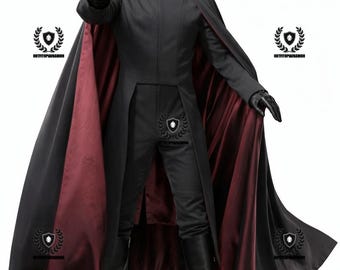 X-Men Inspired Magneto Cosplay Costume – Dark Commander Coat with Cape – Custom Handmade Supervillain Outfit