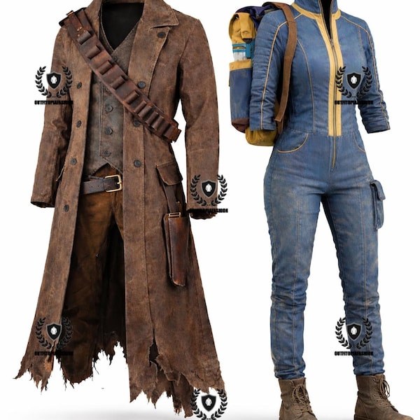 Handmade Fallout Vault Jumpsuit Outfit – Blue & Yellow Cosplay Suit