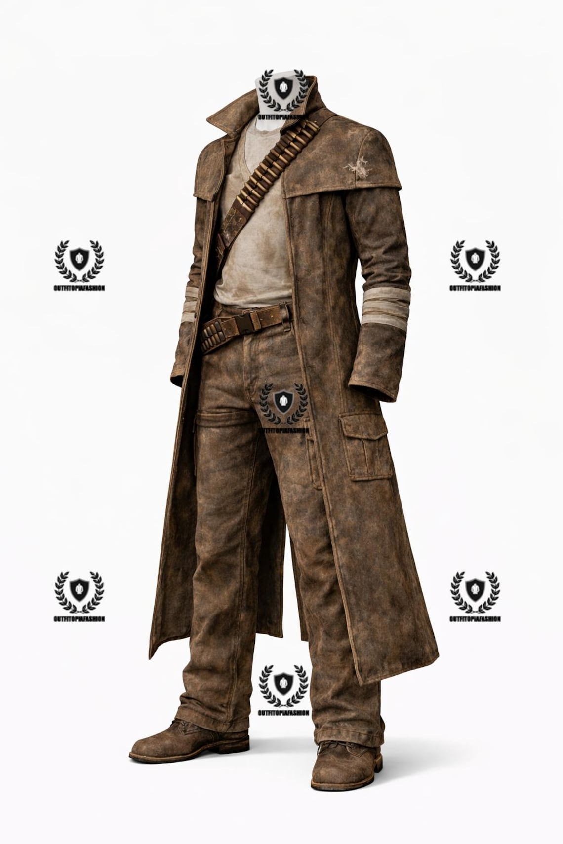 Fallout NCR Ranger Inspired Long Coat Set With Bandolier & Pants - Etsy