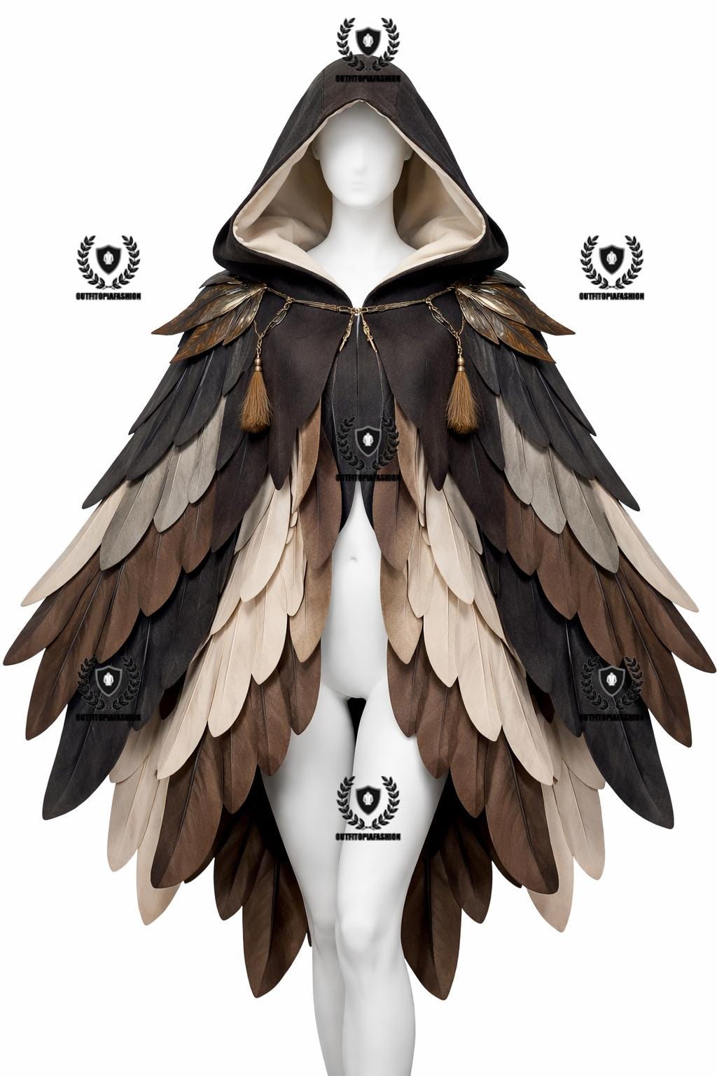 Keland Mantello In Velluto Con Coprispalle In Piume Per Uomo E Donna – Costume Gotico Per Halloween, Cosplay E Feste In Maschera (Verde)