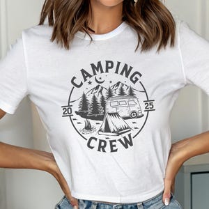 Camping Crew 2025 Shirt, Camp Lover Gift, Hiking Shirt, Family Camping Shirt, Nature Lover Shirt, Mountains Family Vacation Tee, Camper Gift