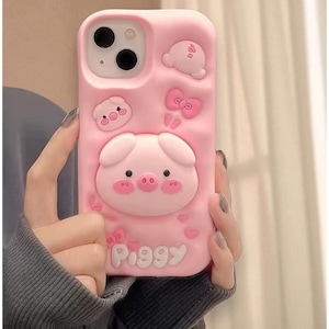 Piggy Phone Case, Cute Cartoon Phone Case, iphone 15 Pro Max Case Cute, Gift For Her