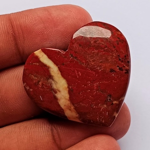 Red Jasper Heart Cabochon: 55 Carat Natural Gemstone