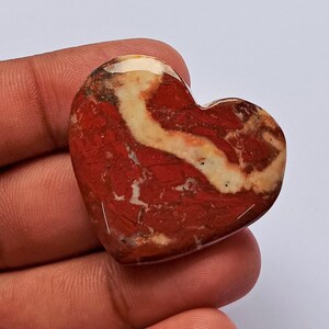 Heart Red Jasper Cabochon: 73.95 Carat Natural Gemstone