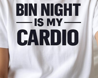 Camiseta australiana divertida, camiseta "La noche de la basura es mi cardio", camiseta con gráfico de humor australiano