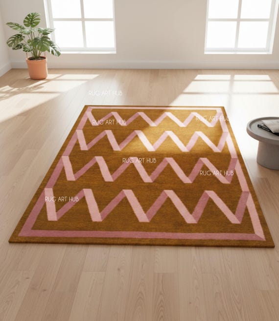 ジグザグ模様のラグ・カーペット