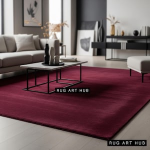 Tappeto fatto a mano in lana tinta unita color vino scuro NK per soggiorno, camera da letto, cucina, cameretta, ingresso, ufficio, 5X8, 6X9, 8X10, 9X12, 10X14, tappeto personalizzato