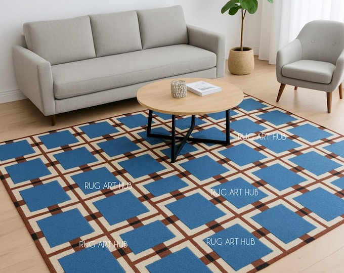 Matilda Goad plaid hand tufted rug Luxurious Designer Large Area Rug for Bedroom, Living Room, or Hallway Add Style and Comfort to Any Space