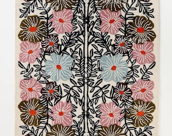 McKenzie Parrott wollen getuft vloerkleed – Antropologie vloerkleed Modern gebiedtapijt met bloemmotief Gedurfd grafisch vloerdecor voor woonkamer