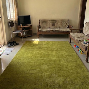 Hand Tufted Wool Milano Green Solid Rug – Modern Minimalist Plain Area Rug – Luxury Contemporary Living Room Bedroom Accent Handmade Carpet image 3