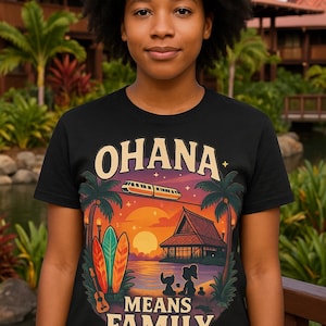Ohana Means Familien-Shirt - Disney inspiriertes Lilo & Stitch T-Shirt - Familienurlaub-Shirt - Disney passendes T-Shirt
